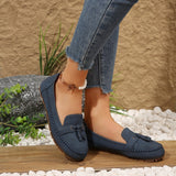Clara - Mit Quasten bestickte Loafer mit lässigem Design – Dunkelgrau