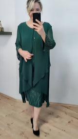 Nienke – Elegantes Wickelkleid – Grün