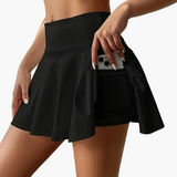 Damenrock mit Taschen und Plissierter Sportstil – Perfekt für Training und Freizeit – Schwarz