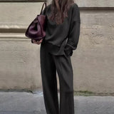Nogaelle - Elegantes Sweatshirt Set Mit Lockerer Passform – Schwarz