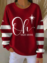 Isabelle - Weihnachtspullover mit Textdruck – Rot