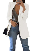 Lässiger lyra-blazer in ubergröße – Weiß