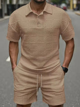 Vadim - Kurzen Ärmeln Zweiteiliges Set – Khaki