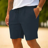Herren Einstellbar Elastischer Kurze Hosen – Marineblau