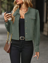 Slavica – Vintage Jacke Mit Langen Ärmeln Und Knöpfen Vorne – Grün
