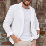 Balduin | Herren Casual Sakko mit Taschen – Weiß
