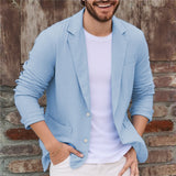 Balduin | Herren Casual Sakko mit Taschen – Hellblau