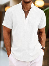 Herren Poloshirt | V-Ausschnitt mit gerader Grundform – Weiß