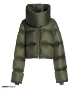 Oversized-pufferjacke mit rollkragen – Grün
