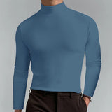 Glenn – schmal geschnittenes t-shirt mit hoher taille und langen armeln – Hellblau