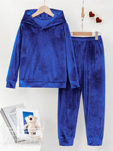Tiferet - Elegantes Set Aus Kapuzen Pullover Und Hose – Blau