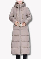 Airrina – langer mantel für damen – Beige