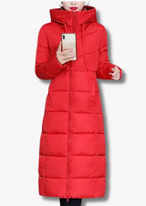 Airrina – langer mantel für damen – Rot