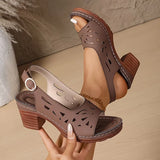 Corrina - Damen Keilsandalen mit Fussgewolbeunterstutzung – Braun