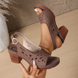 Raveyne - Cut-out-Sandaletten – Braun