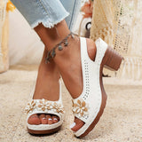 Selena | Knöchelriemen Verstellbar Sandalen – Weiß