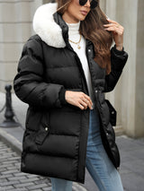 Daunenjacke Damen Mit Kapuze | Gefütterter Winterlook – Schwarz