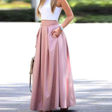 Tzafira – Eleganter Maxirock mit hoher Taille – Rosa