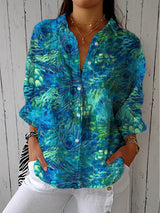 Karen | Peacock Whisper Shirt – Blau
