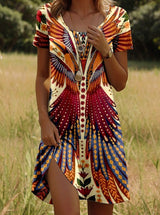 JULIA – Lebhaftes Kleid im Bohemian-Stil – Orange