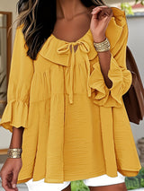 Garbine – Elegante Bluse Mit Rüschen Am Ausschnitt – Gelb