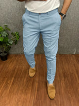 Herren Hose Slim Fit | Leicht Bequem – Hellblau