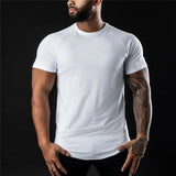 Herren Schlanke Passform Einfach T-Shirt – Weiß