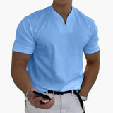 Herrenpoloshirt Moderne Stil Elegant für Entspannte oder Stilvolle Erscheinung – Hellblau