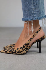Liorina | Khaki Pumps mit Leopardenmuster und spitzem Zehen – Khaki