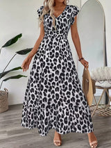 Osyrel - Bedrucktes Midikleid – Weißer Leopard