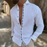 Leo - Besticktes Leinenhemd mit Eleganz und Frische – Weiß