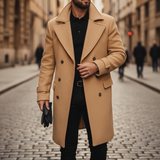 Zohran - Zweireihiger Wintermantel Aus Wolle – Beige