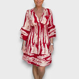 Teralya – Sommerkleid mit Volantärmeln – Rot