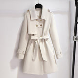 Trenchcoat Damen Klassisch Elegant | Knielang – Weiß