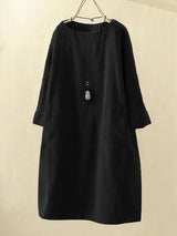 Bequemes Kleid für Frauen | Perfekt für Frühling/Sommer – Schwarz