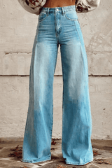 Damen Jeans | Weit geschnittener Beinverlauf aus Denim – Blau