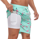 Benedikt | Herren Badeshorts mit Innenfutter – Grün