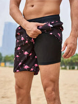 Benedikt | Herren Badeshorts mit Innenfutter – Schwarz
