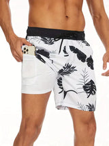 Benedikt | Herren Badeshorts mit Innenfutter – Weiß
