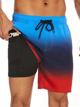 Benedikt | Herren Badeshorts mit Innenfutter – Rot