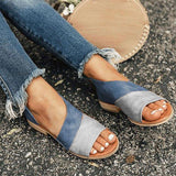 Zalirith – Stilvolle zweifarbige Sandalen mit offener Spitze – Blau Grau
