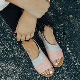 Zalirith – Stilvolle zweifarbige Sandalen mit offener Spitze – Rosa Grau