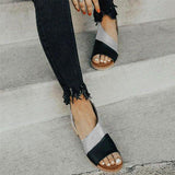 Zalirith – Stilvolle zweifarbige Sandalen mit offener Spitze – Schwarz Grau