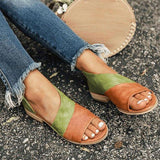 Zalirith – Stilvolle zweifarbige Sandalen mit offener Spitze – Grün Orange