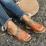 Zalirith – Stilvolle zweifarbige Sandalen mit offener Spitze – Braun Orange