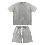 Bequemes Shorts & Shirt Sommer-Set - Cosimo – Grau