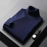Bertram | Herren Rollkragenpullover Langarm – Dunkelblau