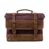 Mokalo™ Messenger Bag Aus Gewachstem Canvas & Leder – Unisex Umhängetasche Für Laptop & Alltag – Rot