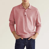 Leopold | Langarm-Poloshirt für Herren – Rosa