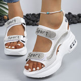 Schicke orthopädische Plattform-Sandalen für Damen, verziert mit Kristallen – Weiß